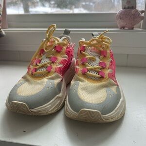 Fila Women's Athletic Shoes in Pink, Yellow, and Gray